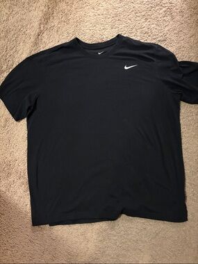 Nike Black Short Sleeve Crew Tee with White Swoosh Logo
